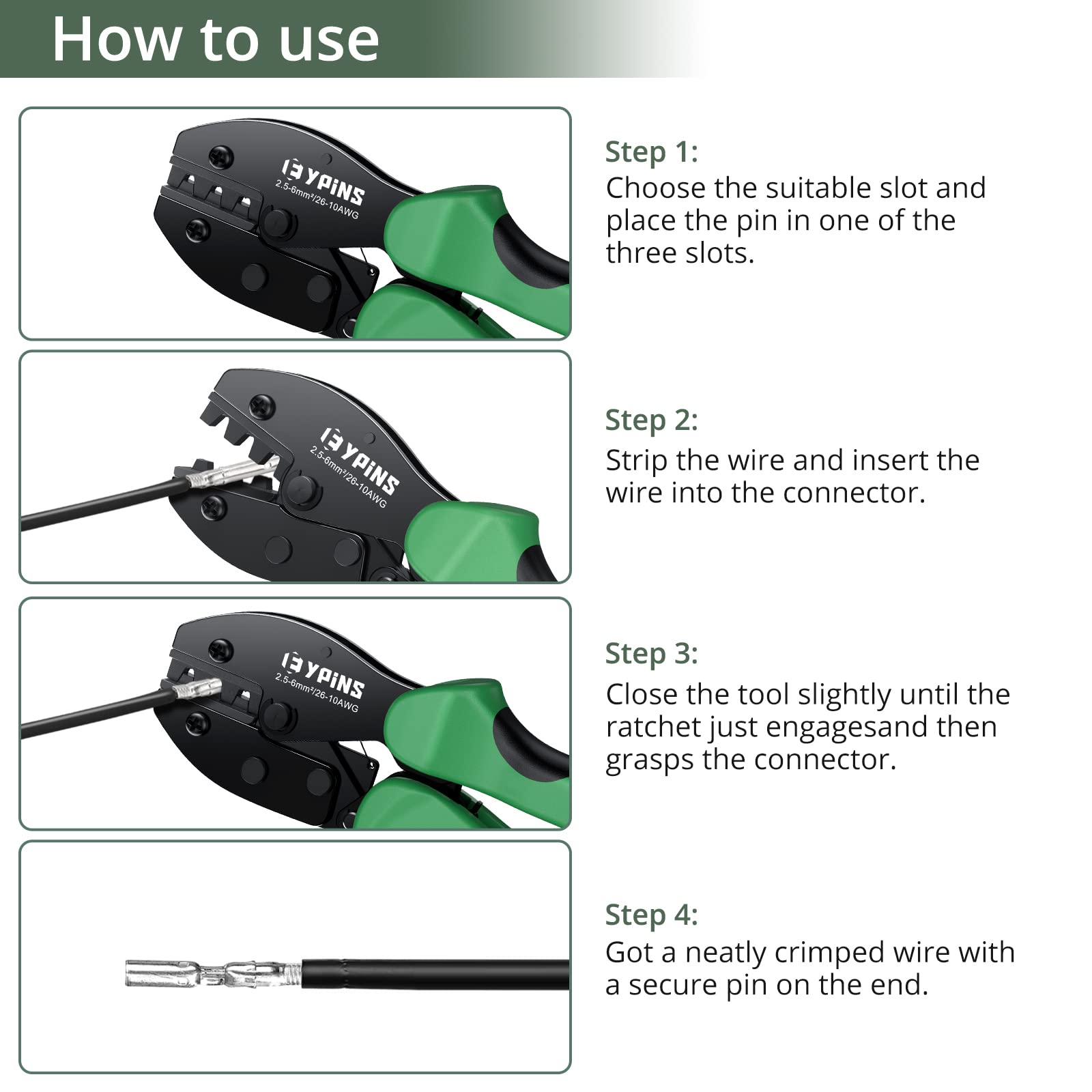 EYPINS Solar Cable Crimper 14-10 AWG,PV Cable Crimping Tool,Solar Panel PV Cable Crimp Tool for Solar Wire Terminal Solar Connector 2.5/4.0/6.0mm²