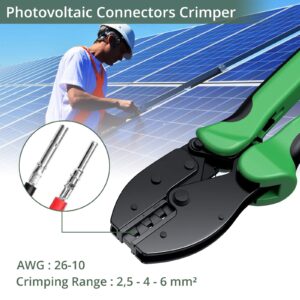 EYPINS Solar Cable Crimper 14-10 AWG,PV Cable Crimping Tool,Solar Panel PV Cable Crimp Tool for Solar Wire Terminal Solar Connector 2.5/4.0/6.0mm²