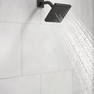 Delta Faucet Modern 5-inch Single-Spray Shower Head, Black Square Shower Head, High Pressure Shower Head, 1.75 GPM Flow Rate, Matte Black RP101846BL