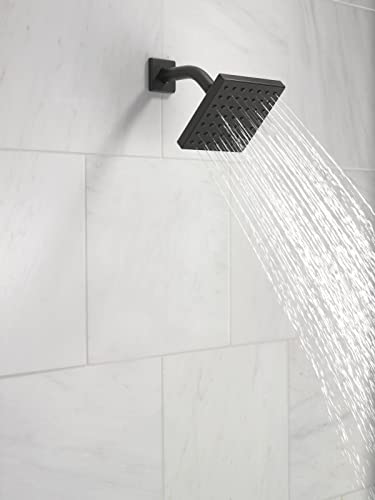 Delta Faucet Modern 5-inch Single-Spray Shower Head, Black Square Shower Head, High Pressure Shower Head, 1.75 GPM Flow Rate, Matte Black RP101846BL