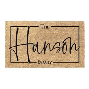 personalized family name coir coconut husk doormat 18x30 or 24x36 (18"x 30")