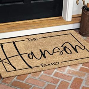 Personalized Family Name Coir Coconut Husk Doormat 18x30 or 24x36 (18"x 30")