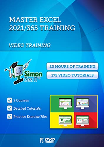 Excel 2021 Training DVD by Simon Sez IT: Excel 2021/365 Tutorial for Beginners to Intermediate Users – Excel Course Including Exercise Files