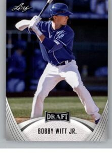 2021 leaf draft #2 bobby witt jr. draft/prospect baseball card in raw (nm or better) condition
