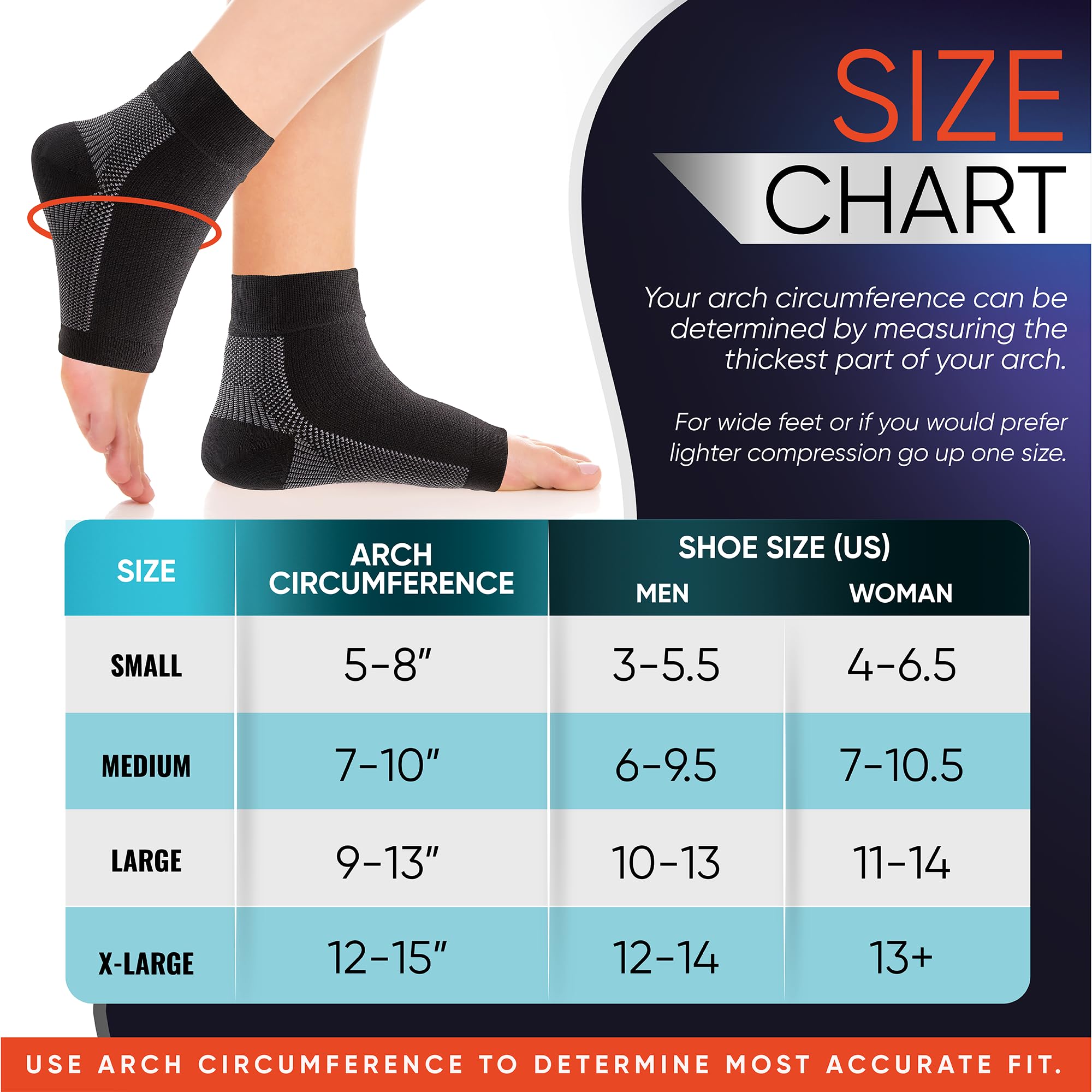 PhysFlex Compression Socks for Plantar Fasciitis, Achilles Tendonitis Relief - Ankle Compression Sleeve for Heel Spurs, Foot Swelling, Fatigue & Sprain - Arch Support Brace for Work, Gym, Sports