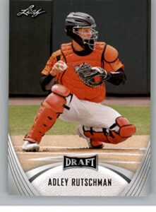 2021 leaf draft #1 adley rutschman draft/prospect baseball card in raw (nm or better) condition