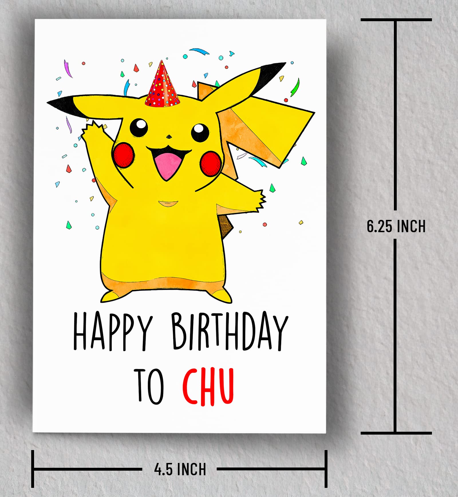 Chu Red Party Hat Happy Birthday to Chu | Cute Birthday Card | Art | Blank Card