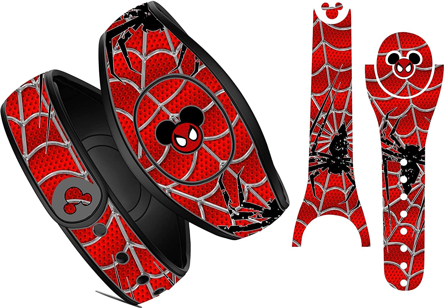 Red Spider Web Magic Band Skin Vinyl Decal Wrap Skins Sticker Compatible with The Disney MagicBand 2