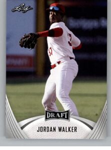 2021 leaf draft #7 jordan walker draft/prospect baseball card in raw (nm or better) condition