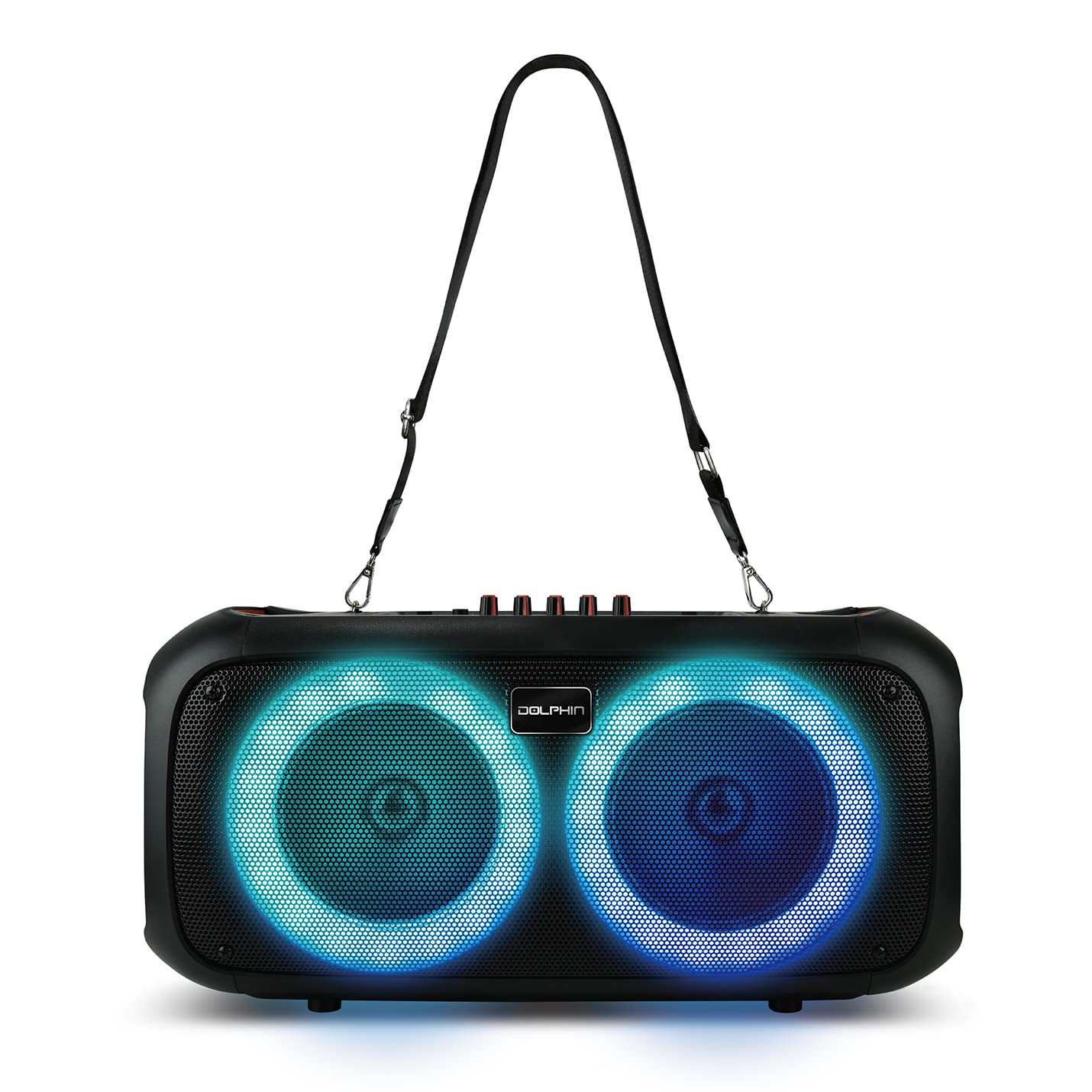 Dolphin Boombox Portable Bluetooth Speaker - Crisp Sound - Dual 6.5" Woofer, 1" Tweeter