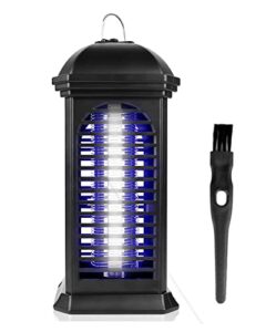 likyuu bug zapper for indoor and outdoor - electric mosquito zapper killer waterproof, insect fly trap with cleaning brush, safe for pets and children （black）