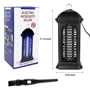 LIKYUU Bug Zapper for Indoor and Outdoor - Electric Mosquito Zapper Killer Waterproof, Insect Fly Trap with Cleaning Brush, Safe for Pets and Children （Black）