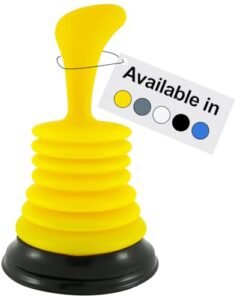 meadow lane small 7" sink plunger - mini clog remover for kitchen & bathroom sink drains - hand ergonomic, space-saving & powerful suction - universal fit for home or commercial use, yellow