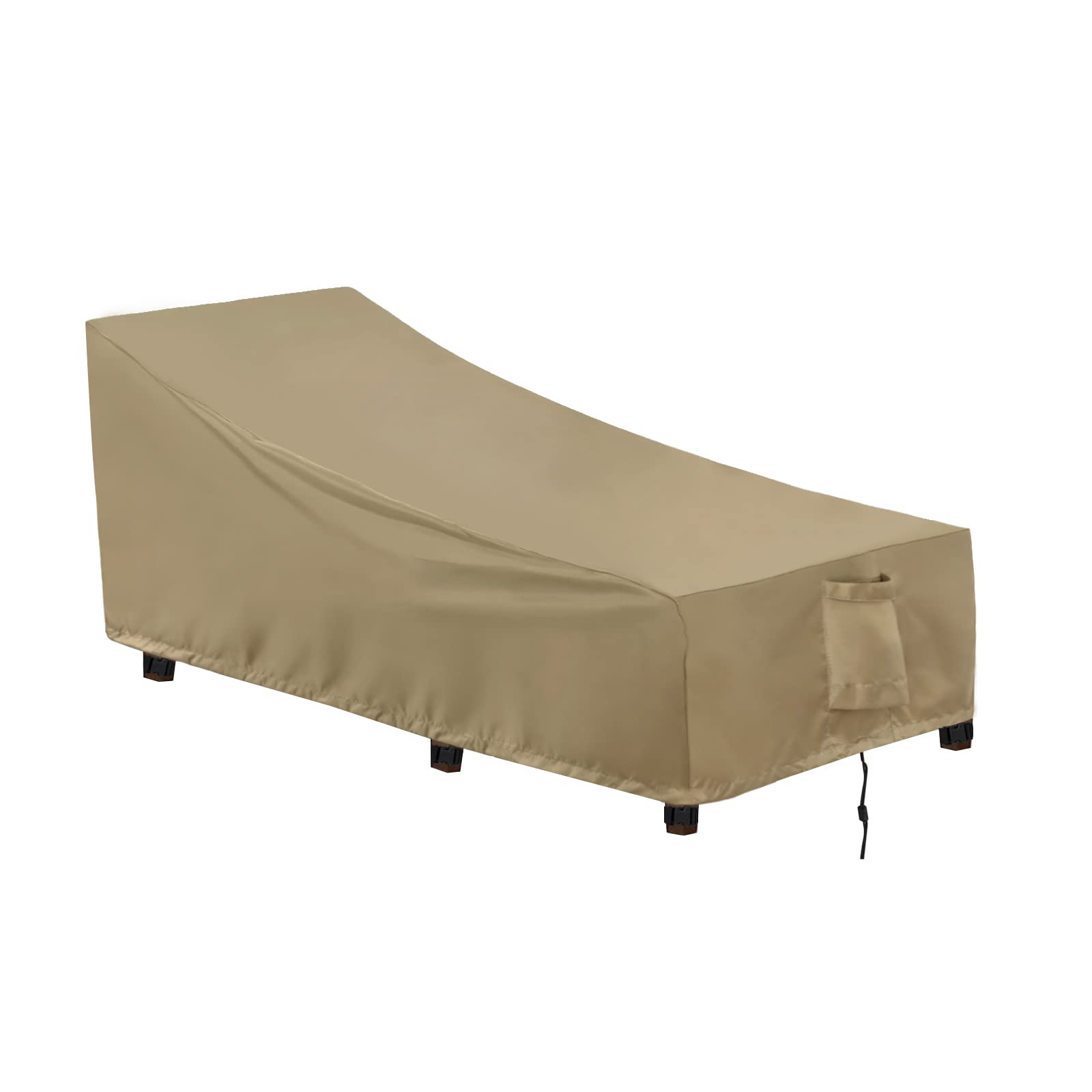 OutdoorLines Outdoor Waterproof Patio Chaise Lounge Chair Cover - UV Resistant Lounger Covers Heavy Duty Weatherproof Patio Sofa Furniture Covers, 1 Pack, 78Wx35.5Dx33H Inches, Camel