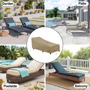 OutdoorLines Outdoor Waterproof Patio Chaise Lounge Chair Cover - UV Resistant Lounger Covers Heavy Duty Weatherproof Patio Sofa Furniture Covers, 1 Pack, 78Wx35.5Dx33H Inches, Camel