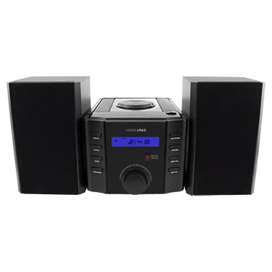 HANNLOMAX HX-1086CD CD Music System with AM/FM Radio, Aux-in, Twin Detachable Wooden Speaker Box, AC Operation only.