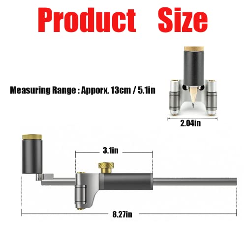 Woodworking Linear Arc Dual-purpose Scriber Ruler Parallel Line Drawing Tool Measuring Gauge DIY Multifunctional Woodworking Scribe Tools