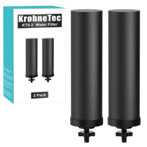 krohnetec bb9-2 water filters black purification elements, for use with gravity-fed water filter systems (2 pack)