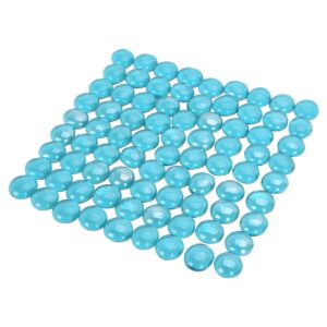 vchin Fire Glass, Caribbean Blue Fire Glass for Propane Fire Pit, Fireplace and Outdoor Decorative. 3/4 High Luster Round Fire Pit Glass Rocks. 10LB