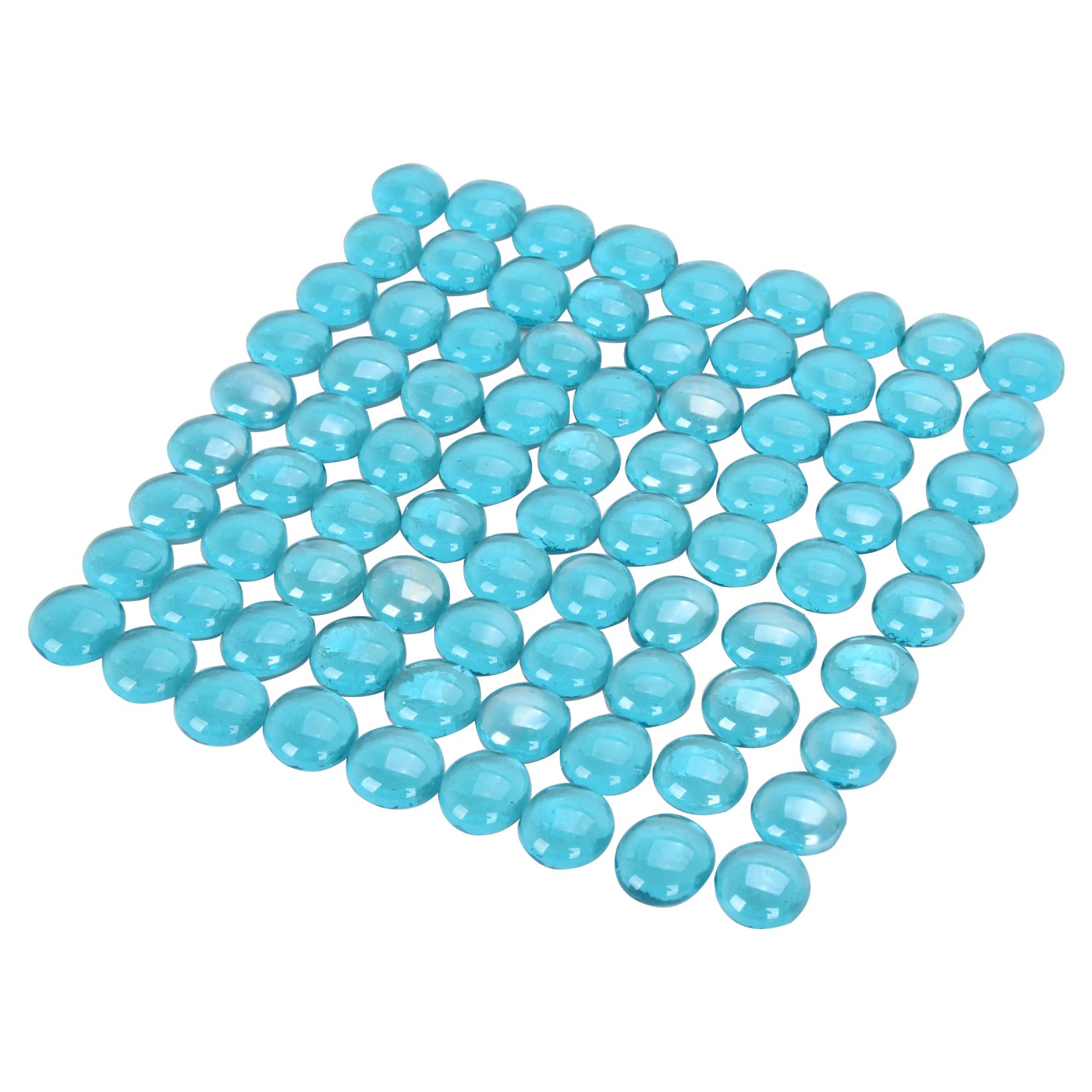 vchin Fire Glass, Caribbean Blue Fire Glass for Propane Fire Pit, Fireplace and Outdoor Decorative. 3/4 High Luster Round Fire Pit Glass Rocks. 10LB