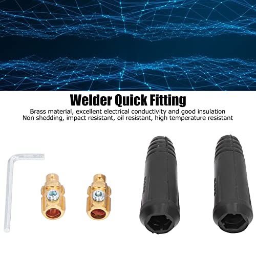 2 Set DKJ10‑25 Welding Cable Quick Connectors 200A Welder Male Head Quick Fitting Accessories for All TIG Welding