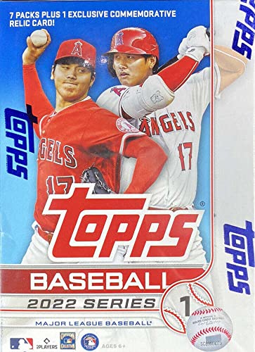 2022 Topps Series 1 Factory Sealed Blaster Box of Packs with 99 Cards including One EXCLUSIVE Commemorative Relic Card and Possible Rookies Autographs and Jersey Cards