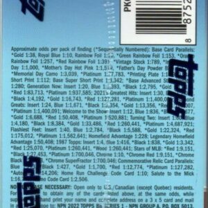 2022 Topps Series 1 Factory Sealed Blaster Box of Packs with 99 Cards including One EXCLUSIVE Commemorative Relic Card and Possible Rookies Autographs and Jersey Cards