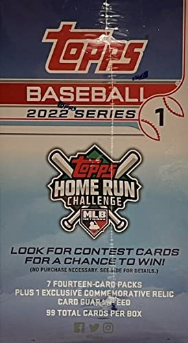 2022 Topps Series 1 Factory Sealed Blaster Box of Packs with 99 Cards including One EXCLUSIVE Commemorative Relic Card and Possible Rookies Autographs and Jersey Cards