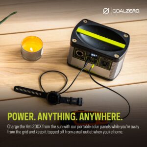 Goal Zero Yeti 200X Portable Power Station, 200-Watt-Hours Power Station with AC Inverter and Fast-Charging USB-C PD, Portable Solar Generator and Goal Zero Nomad 20, Foldable Monocrystalline 20 Watt