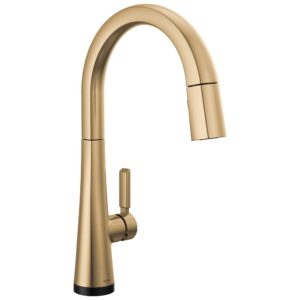 delta faucet monrovia gold kitchen faucet touch, touch kitchen faucets with pull down sprayer, kitchen sink faucet, delta touch2o technology, lumicoat champagne bronze 9191t-cz-pr-dst