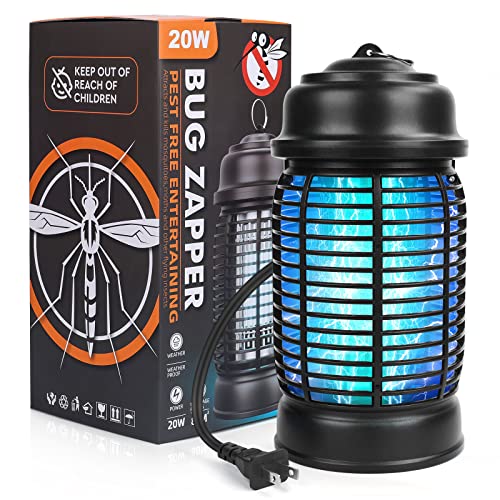 Bug Zapper Outdoor Electric, 20W Mosquito Zapper Outdoor, 4200V Fly Zapper Outdoor and Indoor