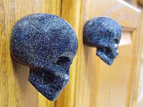 Black Holographic (HOLO) Cabinet Skull Knobs and Pulls (Set of 2)