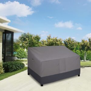 Easy-Going Waterproof Outdoor Couch Cover, Heavy Duty 3-Seater Patio Sofa Cover, Winchdproof Outdoor Furniture Cover with Air Vent (80Wx37Dx33H inch, Gray/Dark Gray)