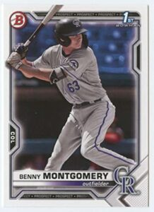 2021 bowman draft #bd-84 benny montgomery rc rookie colorado rockies mlb baseball trading card