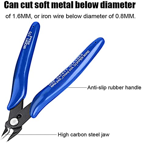 170 Wire Cutters Flush Cutter Pliers Set, Dikes Wire Cutter for Crafts Making, Micro Side Cutters for Plastic Models, Diagonal Cutte