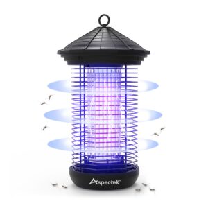 aspectek bug zapper outdoor 20w, electric mosquito zapper, insect fly zapper, effective uv light fly killer for outdoor use, waterproof, up to 1000sq. ft coverage for camping, patio, garden, bbq