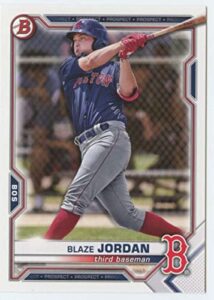 2021 bowman draft #bd-182 blaze jordan rc rookie boston red sox mlb baseball trading card