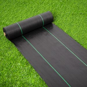 EXTRAEASY Garden Weed Barrier Landscape Fabric,Weed Block Fabric Heavy Duty 3.2OZ,Woven Mulch for Landscaping Ground Cover Weed Control Fabric, Black Garden Bed Liner (1.4ft x 50ft)