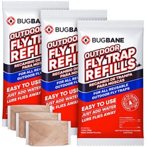 fly trap bait refills 3x30g. natural fly magnet bait refill for all reusable outdoor fly traps. fly bait refill packets fly attractant fly bait granules. fly trap attractant