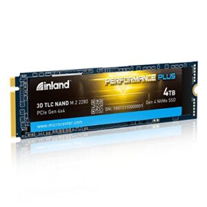 inland 4tb performance plus nvme internal gaming ssd solid state drive optimized for ps5 - gen4 pcie, m.2 2280, dram cache, 176-layer tlc 3d nand flash, up to 7200mb/s