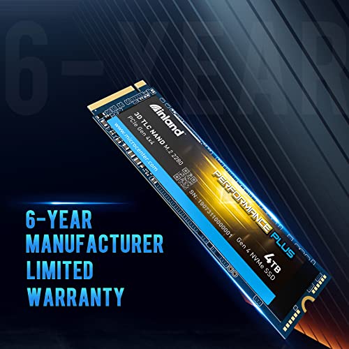 INLAND 4TB Performance Plus NVMe Internal Gaming SSD Solid State Drive Optimized for PS5 - Gen4 PCIe, M.2 2280, DRAM Cache, 176-Layer TLC 3D NAND Flash, Up to 7200MB/s