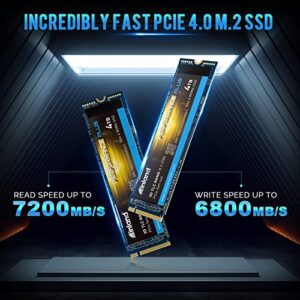 INLAND 4TB Performance Plus NVMe Internal Gaming SSD Solid State Drive Optimized for PS5 - Gen4 PCIe, M.2 2280, DRAM Cache, 176-Layer TLC 3D NAND Flash, Up to 7200MB/s