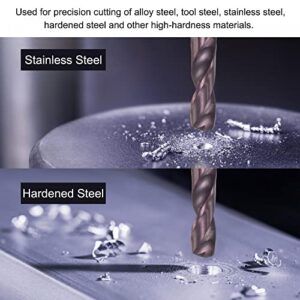 uxcell Carbide Twist Drill Bits 5.1mm, DIN K45 Tungsten Carbide AlTiSin Coated Jobber Drill Bits Straight Shank Drilling Cutter for Stainless Steel Alloy Steel