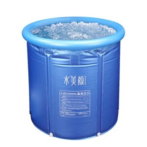 g ganen ice bath hot tub unisex portable foldable inflatable 3 layer pvc spa freestanding bathtub for athletes, 31.5 inch blue