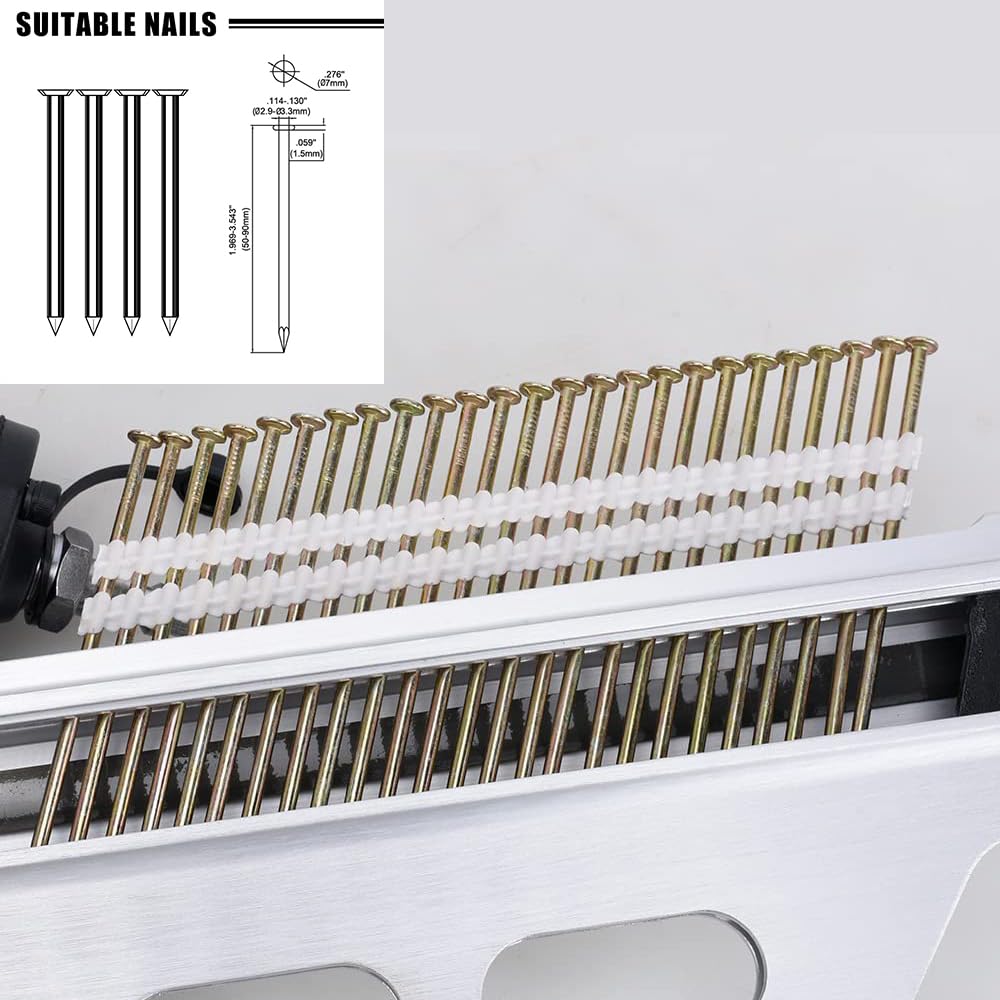 AEROPRO TOOLS Pneumatic Framing Nailer RHF9021, 21 Degree plastic collated nails from 2-Inch to 3-1/2-Inch With Tool-Free Depth Adjust,No Mar Tip and Rafter Hook