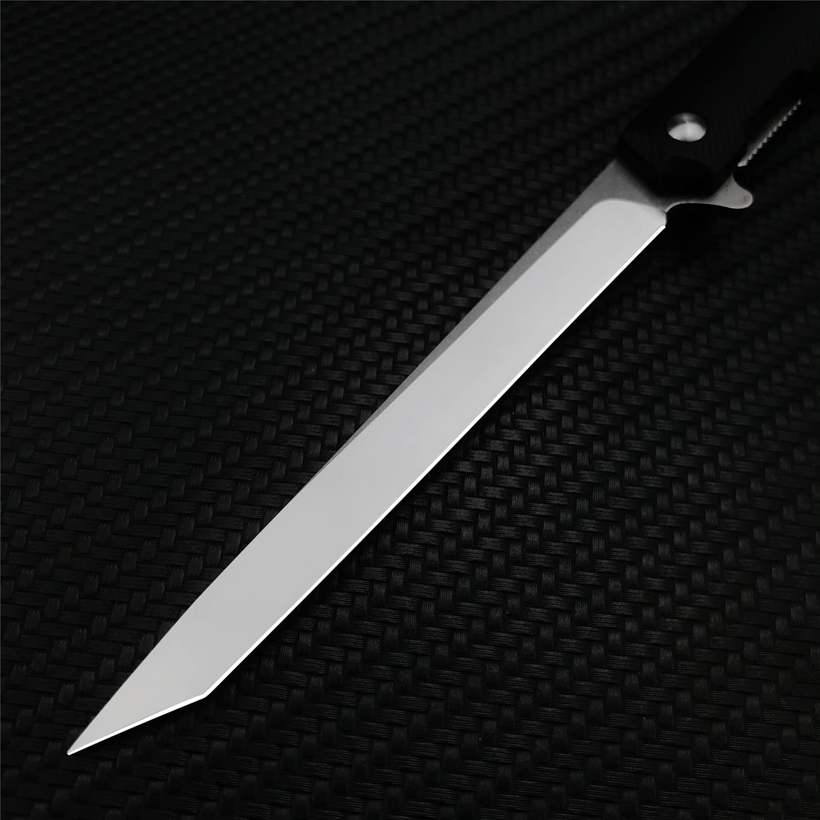 Edc Slim Small Flipper Folding Pocket Gentleman Knife For Men Ceo , Black Grivory Fiberglass Super Lightweight Handle And Liner Lock With Clip, 7Cr13Mov Plain Tanto Edge Blade, Outdoor Rescue Survival Everyday Carry Self Defense