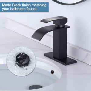 ARCORA Bathroom Sink Drain Matte Black Pop Up Drain with Overflow Vanity Vessel Sink Clicker Drain Stopper