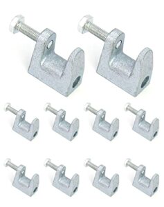 qwork beam clamp, 10 pcs 3/8" zinc plated iron safety beam clamp, 13/16" jaw opening