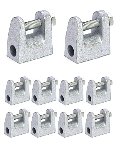 QWORK Beam Clamp, 10 Pcs 3/8" Zinc Plated Iron Safety Beam Clamp, 13/16" Jaw Opening