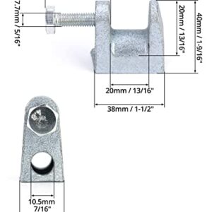 QWORK Beam Clamp, 10 Pcs 3/8" Zinc Plated Iron Safety Beam Clamp, 13/16" Jaw Opening